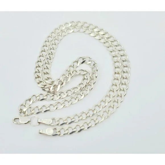 Amazing Solid 925 Sterling Silver Designer Cuban Link Chain Necklace - 21.75 L